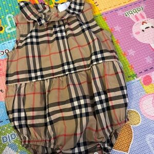 Burberry Plaid Sleeveless Baby Romper